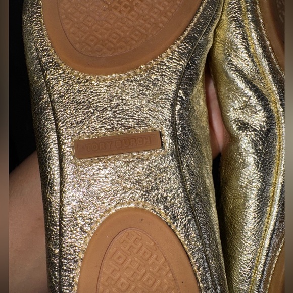 Tory Burch Gold leather ballerina flats - Picture 5 of 10